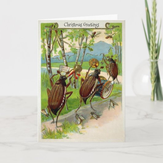 Victoriaans marchingstaven feestdagen kaart (Voorkant)