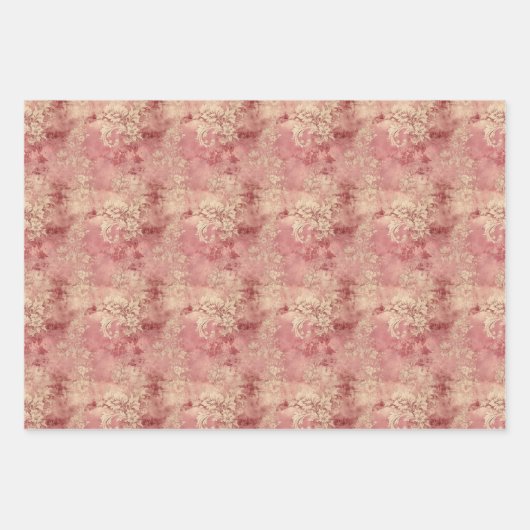  Victoriaans marsala en gouden damast Inpakpapier Vel (Voorkant 3)