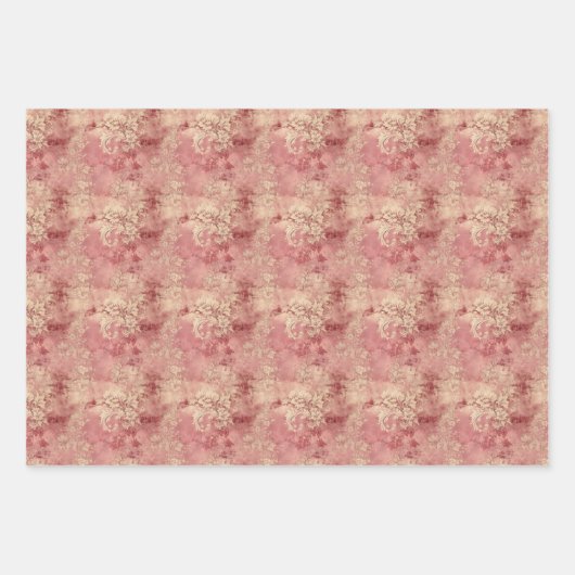  Victoriaans marsala en gouden damast Inpakpapier Vel (Voorkant)