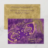 Victoriaans Masquerade Ball Bruiloft RSVP (Voorkant / Achterkant)