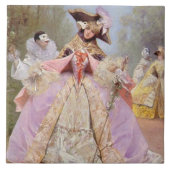 Victoriaans Masquerade Ball Tile Tegeltje (Voorkant)