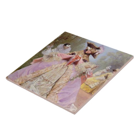 Victoriaans Masquerade Ball Tile Tegeltje (Zijkant)