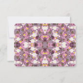 Victoriaans Mauve bloemenreceptie Kaart (Achterkant)