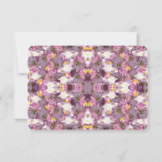 Victoriaans Mauve bloemenreceptie Kaart (Achterkant)