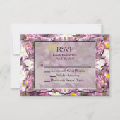 Victoriaans Mauve Floral RSVP (Voorkant)