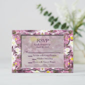 Victoriaans Mauve Floral RSVP (Staand voorkant)