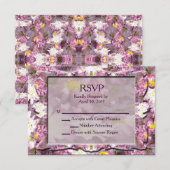 Victoriaans Mauve Floral RSVP Kaartje (Voorkant / Achterkant)