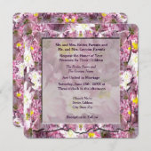 Victoriaans Mauve Floral Wedding Kaart (Voorkant / Achterkant)