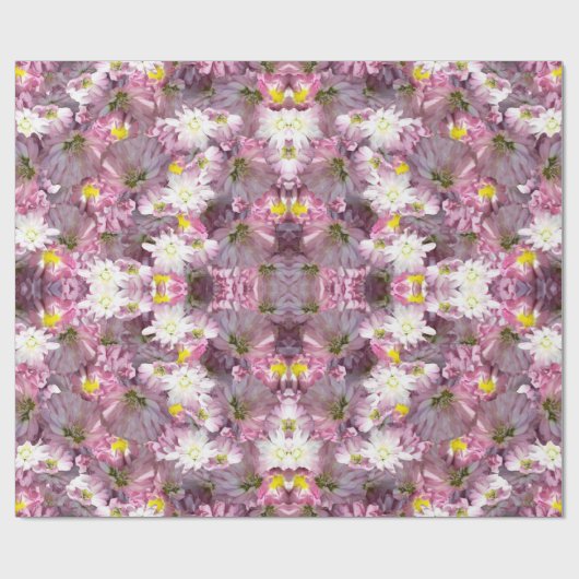 Victoriaans Mauve Flowers Cadeaupapier (Vlak)