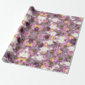 Victoriaans Mauve Flowers Cadeaupapier (Uitgerold)