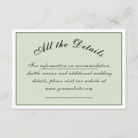 Victoriaans Meadow 'Alle details' Informatiekaartje (Voorkant)