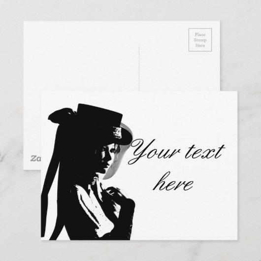 Victoriaans meisje briefkaart (Voorkant / Achterkant)