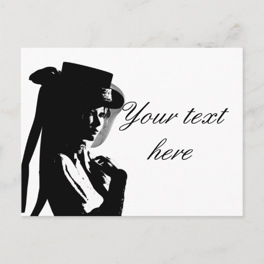 Victoriaans meisje briefkaart (Voorkant)