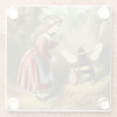 Victoriaans meisje dat praat met roombijen Glazen Onderzetter (Achterkant)