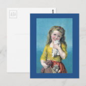 Victoriaans meisje en Kittens Briefkaart (Voorkant / Achterkant)