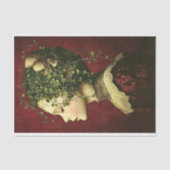 Victoriaans meisje, fluwelen jurk, wijnstokken BE4 Tissuepapier (Voorkant)