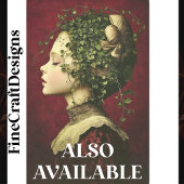 Victoriaans meisje, fluwelen jurk, wijnstokken BE5 Tissuepapier