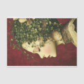 Victoriaans meisje, fluwelen jurk, wijnstokken BE5 Tissuepapier (Voorkant)