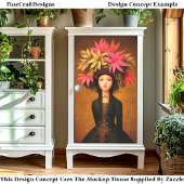 Victoriaans Meisje, Grote Bloemen Pet DK5LF Decoup Tissuepapier