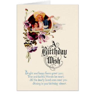 Victoriaans meisje Happy Birthday Wenskaart