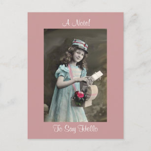 Victoriaans meisje helemaal gekleed! Briefkaart