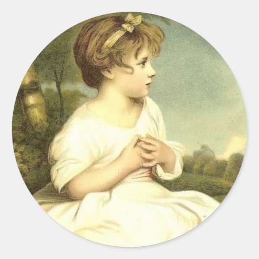 Victoriaans Meisje in de Tuin Stickers Seals (Voorkant)