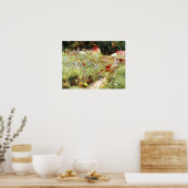 Victoriaans meisje in de Vloertuin Poster (Keuken)