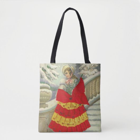 Victoriaans meisje in de winter tote bag (Voorkant)