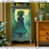 Victoriaans meisje in groene jurk DG7LF Decoupage Tissuepapier