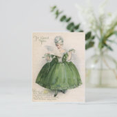  Victoriaans meisje in het groen St Patrick's Day  Briefkaart (Staand voorkant)