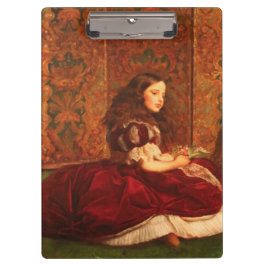  Victoriaans Meisje in Rood van Millais Klembord
