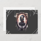 Victoriaans Meisje in  Spiegel Halloween Feestdagenkaart (Voorkant / Achterkant)