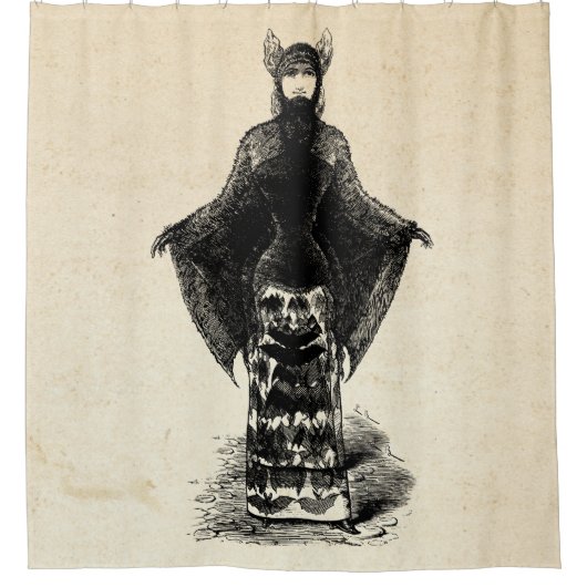 Victoriaans Meisje in Vleermuis Kostuum I Douchegordijn (Voorkant)