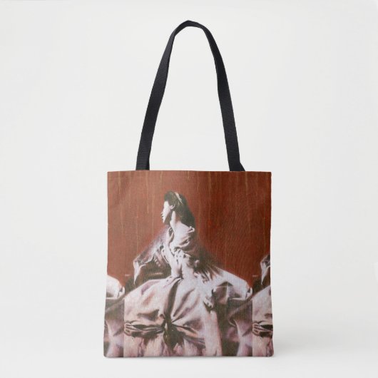 Victoriaans meisje in wit, alles-in-printtas tote bag (Voorkant)