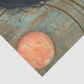 Victoriaans Meisje Kat Maan Rode Poppies Abstracte Tissuepapier (Detail)