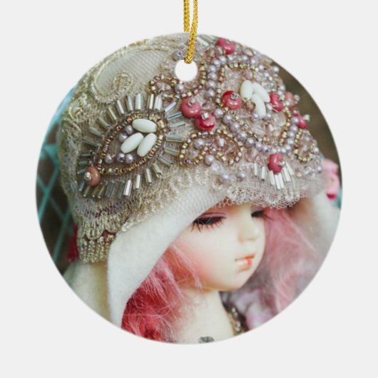 Victoriaans meisje keramisch ornament (Voorkant)