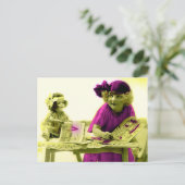 Victoriaans meisje met Briefkaart Doll (Staand voorkant)