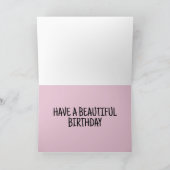 VICTORIAANS MEISJE MET CAT BIRTHDAY-WENSKAART KAART (Binnen)