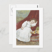 Victoriaans meisje met haar Briefkaart Doll (Voorkant / Achterkant)