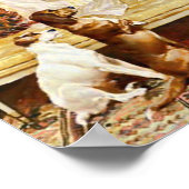 Victoriaans meisje met huisdieren poster (Hoek)