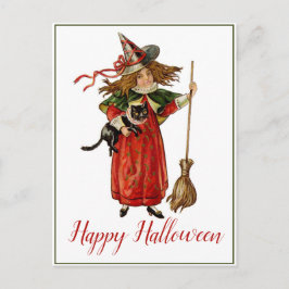  Victoriaans meisje met jonge meisjes met een kat Briefkaart