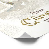 Victoriaans meisje met kerstmis met Doll in sneeuw Poster (Hoek)