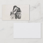  Victoriaans meisje met mand Visitekaartje (Voorkant / Achterkant)