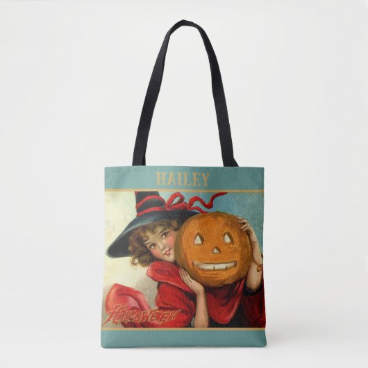  Victoriaans  Meisje met Pompoen Custom Tote Bag (Voorkant)