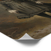 Victoriaans meisje met pompoenhoofd Halloween Wall Poster (Hoek)