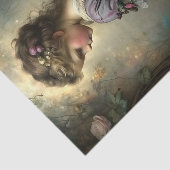 Victoriaans Meisje met Rozen Decoupage Tissuepapier (Detail)