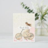 Victoriaans  meisje op fiets Hartelijk dank Briefkaart (Staand voorkant)