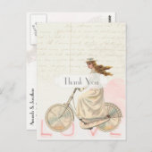 Victoriaans  meisje op fiets Hartelijk dank Briefkaart (Voorkant / Achterkant)