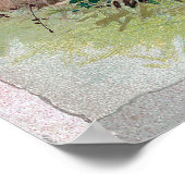 Victoriaans meisje op hek met paaskonijnen poster (Hoek)