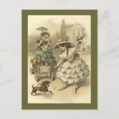  Victoriaans meisje op weg naar het Briefkaart van (Voorkant)